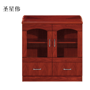圣星伟胡桃色餐边柜简约茶水柜二门800*400*860