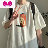 七斓港风t恤男宽松衣服男生短袖ins潮牌半袖五分袖潮流韩版上衣bf体恤