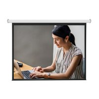 经科JK投影幕布YY1 70寸1:1电动遥控白塑幕投影机投影仪幕布