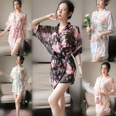 性感睡衣女夏季诱惑透明睡裙浴袍日系和服情调小女人睡袍SexeMara