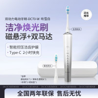 松下(Panasonic)电动牙刷成人科技双马达技术 声波震动 焕光刷情侣礼物自带收纳盒EW-DC70-W 吹雪白