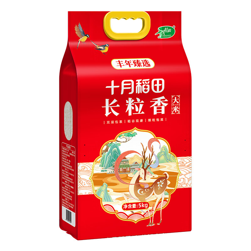 十月稻田 丰年臻选长粒香大米5kg 东北粘玉米软糯香甜LXGJ 丰年臻选长粒香米5kg