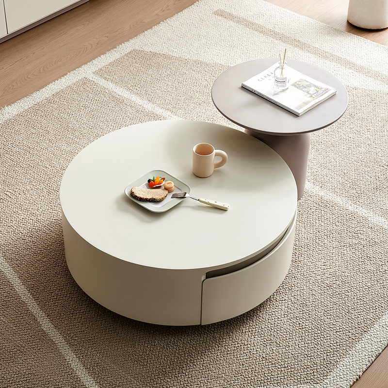 全友家居简约奶油风茶几电视柜组合客厅家用收纳储物落地柜子