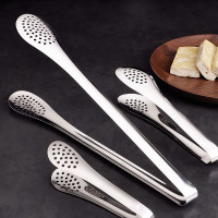 加厚不锈钢食品夹子烤肉厨房烧烤油炸煎牛排幼儿园食物夹防烫夹子 加厚全钢精致夹 特大14寸35.5cm