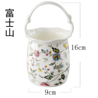 中式骨瓷家用套装厨房餐桌大容量收纳用品筷子筒筷子笼篓沥水花篮 敬平 富士山风情系列花篮(不含勺子)筷笼