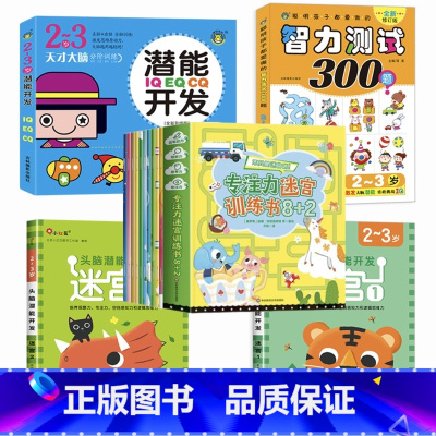 全套14册[2-3岁]迷宫+潜能+智力+[不分年龄]专注力 [正版]迷宫训练书3-4-5-6岁 专注力训练注意力训练走迷