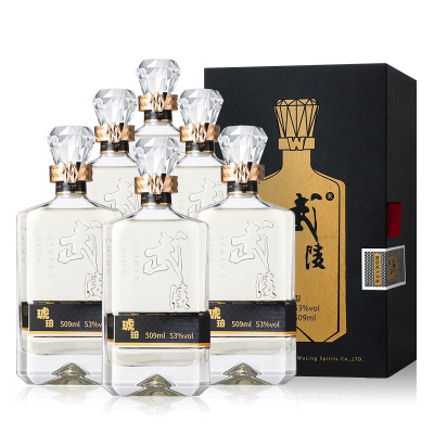 武陵 琥珀53度酱香型高度白酒 509mL 6瓶 整箱装