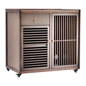 MULTIPOTENT竹木可移动茶车茶桌家用泡方华茶水柜大(不含电器)祥-福系列