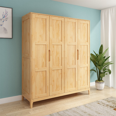 臻远 ZY-YG-005简约实木衣柜宿舍更衣柜卧室收纳柜 四门衣柜 1.73米