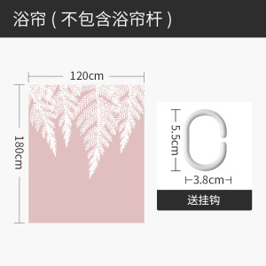 北欧风浴帘ins浴室防水卫生间干湿分离隔断屏风小户型套装免打孔