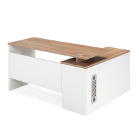 易企采 办公桌带副柜1400*600*750mm 办公家具经理办公桌经济型大班桌两用办公室职员桌电脑老板桌教师桌子