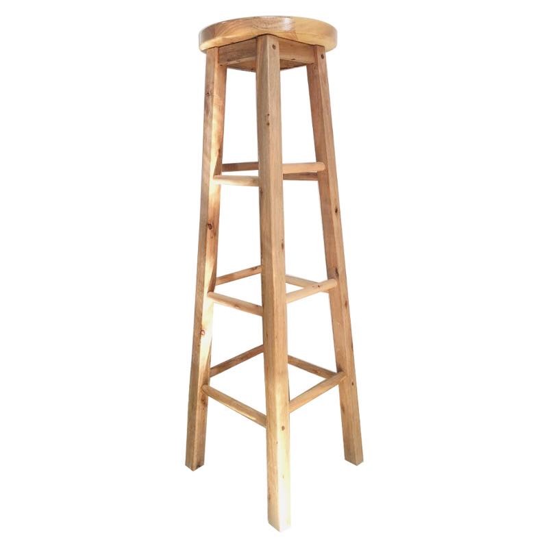 中锐智采吧台椅高脚椅 高圆凳巴凳橡木梯凳 高脚吧凳 实木凳子酒吧椅 60CM高