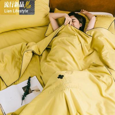 夏季冰丝夏凉被四件套空调被真天丝床单可水洗薄被子双人单人被芯 三维工匠