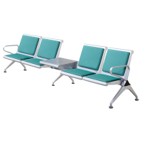 中豫鑫泽 ZYXZ5021040 连排椅机场椅公共座椅长椅等候椅 四人位加茶几绿色坐垫