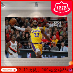 汐岩来图定制 NBA球星挂布背景布男生宿舍卧室床头工作室餐厅墙布挂毯