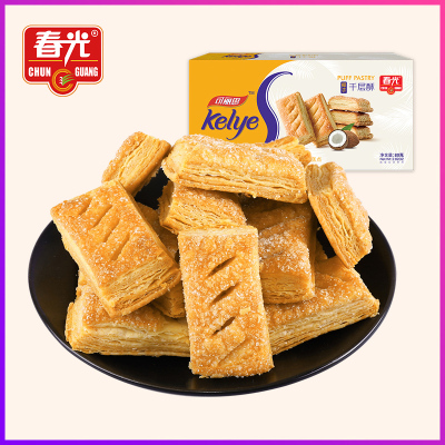 春光食品海南特产椰子千层酥80g酥脆饼干年货零食小吃