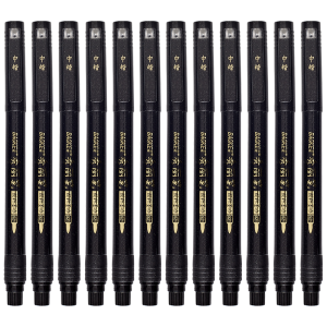 宝克(BAOKE)S21 书法笔软笔秀丽笔中楷 黑色 12支/盒 1盒