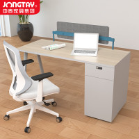 中泰(jongtay)办公桌椅组合一字型单人办公室屏风工位财务办公卡座职员桌1.4米 J-AT-DA14