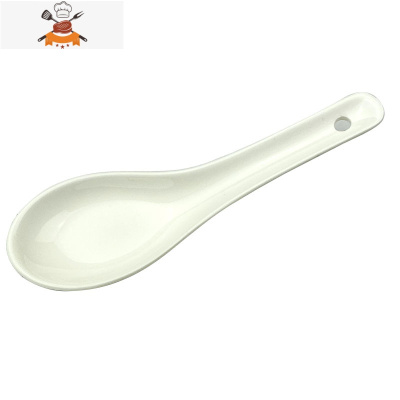 纯白陶瓷调羹10个勺子家用吃饭勺酒店餐馆饭店小汤勺创意瓷羹汤匙 敬平 平底小汤勺(1只试用装)