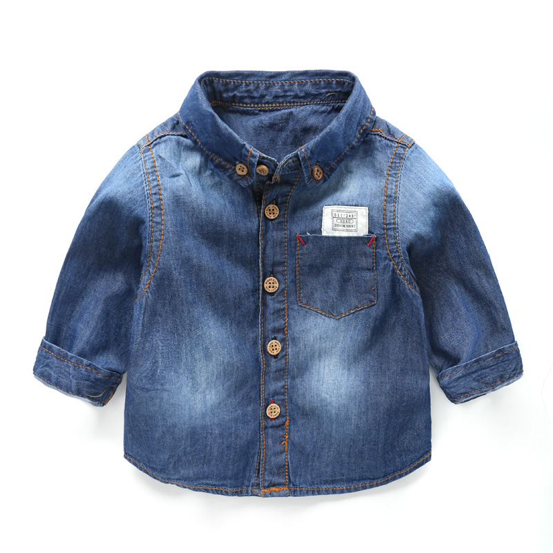 婴儿长袖衬衫春装春秋儿童衬衣男童宝宝上衣2小童1岁3幼儿女