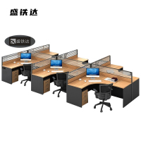 盛铁达 干字型6人办公位2400*4200*1100mm STD-XTGW15 套