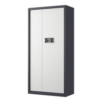 缑氏指纹电子保密柜钢制密码文件柜档案柜矮柜资料柜办公柜通门灰白色:电子密码锁