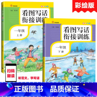 [正版]看图说话一年级上下册人教版带注音看图说话写话入门天天练看图写话衔接训练一年级小学语文课堂同步训练习题南方日报出