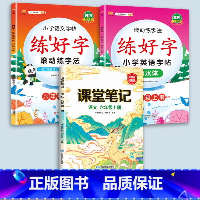 6上字帖+课堂笔记 [正版]二年级上册练字帖小学生一年级三四五六年级练好字语文同步练字本衡水体英语滚动练字法人教版每日一