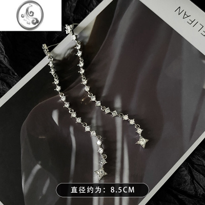 JiMi85度灰欧美风超闪流苏耳线女春夏小众设计耳钉轻奢高级感耳坠耳饰