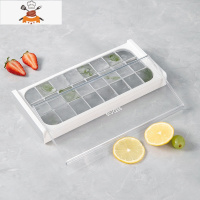 易取冻物制冰模具冻冰块冰格制冰盒冰箱储存盒食品级硅胶器商用 敬平 升级创意款-[食品级硅胶]-灰色单盒-24格