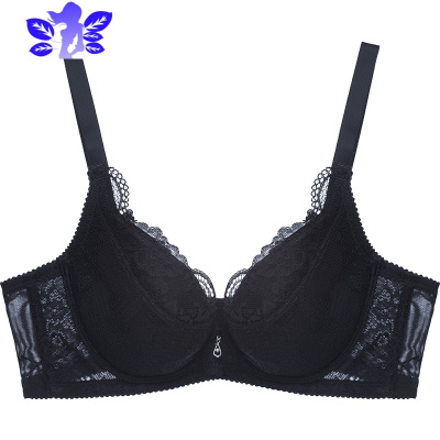 Ideamini大胸显小性感内衣女士薄款聚拢蕾丝文胸上托刺绣胸罩收副乳文胸套装