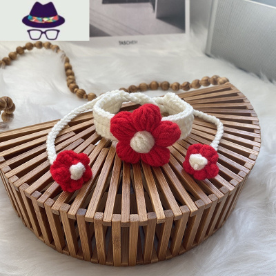 送你一朵小红花手环手工钩针织diy毛线材料包情侣手链编织绳成品 fish