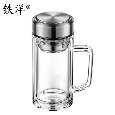 铁洋 把手双层玻璃杯 380ML 个