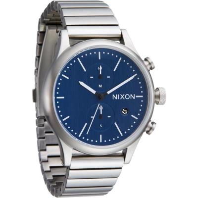 Nixon男士银蓝双色不锈钢计时防水休闲商务腕表