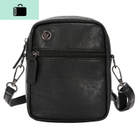 潮流户外运动皮质小挎包新款男包包休闲单肩包斜挎包单肩迷你小包NEW LAKE 黑色男士斜挎包