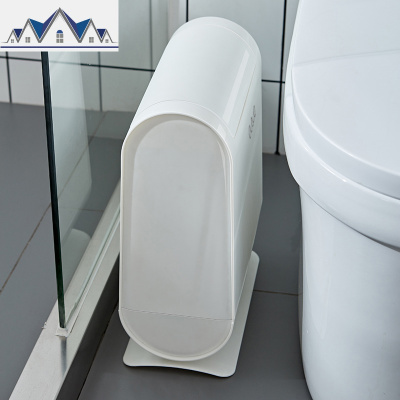 夹缝垃圾桶家用客厅创意带盖纸篓北欧垃圾筒按压式垃圾桶卫生间窄 三维工匠