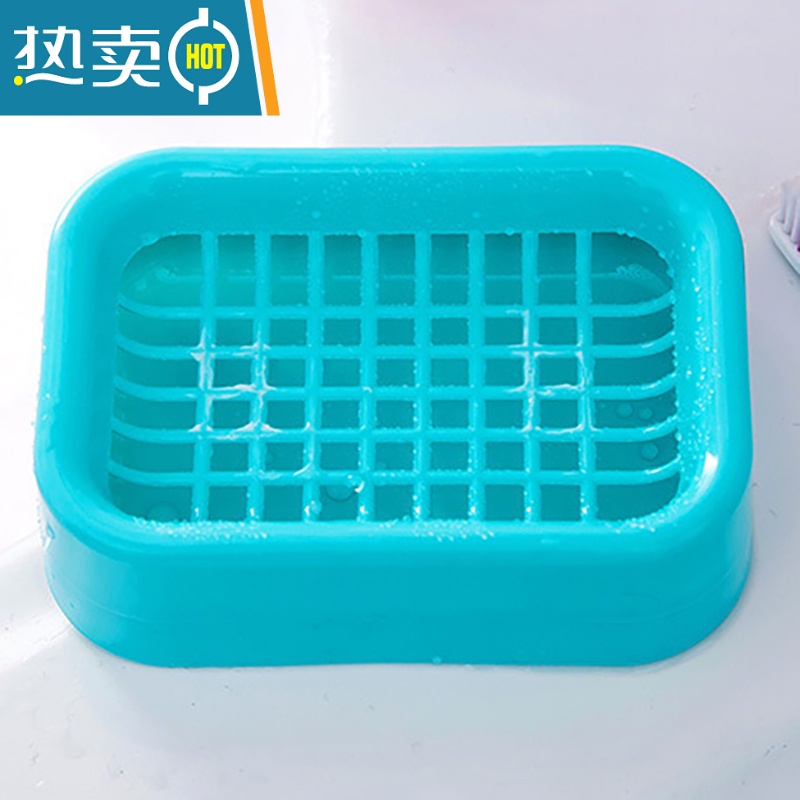 敬平家用浴室双层沥水肥皂盒卫生间手工皂架香皂盒北欧皂盒皂托 4#蓝色