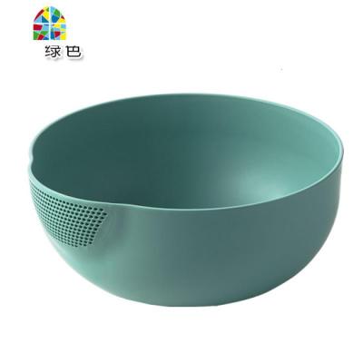 优思居 厨房洗米筛 家用塑料洗菜盆加厚水果盆菜篮子 FENGHOU 绿色洗菜篮洗菜篮