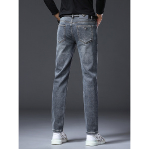 秋冬新款男士修身小直脚修身显瘦蓝灰色休闲百搭牛仔裤