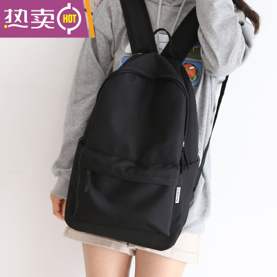 NEWLAKENR百搭纯色大容量背包男双肩包女韩版简约书包女大学生背包女双肩书包学生