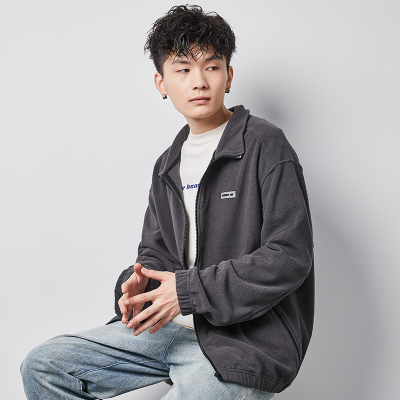 [直降价94元]唐狮摇粒绒外套男春秋季韩版潮流立领宽松休闲夹克青少时尚外套