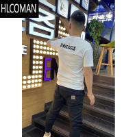 HLCOMAN夏季新款短袖t恤男韩版潮流简约半袖上衣青年修身休闲打底衫