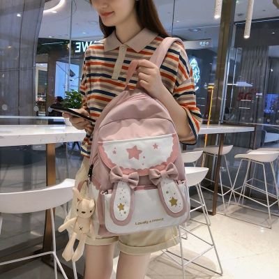 派尼美特网红森系古着感书包女韩版可爱少女初中生颜值双肩包小学生背包