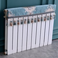 欧式暖气片罩装饰罩子布艺防尘套老式遮挡盖布遮挡帘保护套卫生 凌云水绿色 长度80cm*厚度10cm*高度(含穗)20cm