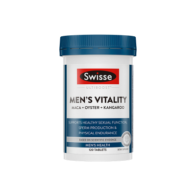 Swisse雄风片玛咖牡蛎袋鼠精华男士活力片120粒提振精力保持身体耐力*1瓶