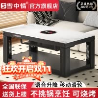 雪中情取暖桌烤火桌茶几一体电暖桌电暖炉客厅家用多功能电烤桌长方形电烤炉烤火炉电炉电暖器取暖器W25水晶浮雕1.2米