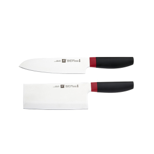 双立人ZWILLING Now S系列2件套进口不锈钢菜刀180mm冰锻工艺锋利耐用红黑设计