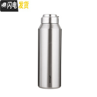 三维工匠大容量保温杯男女便携水杯茶杯子1000户外车载304全不锈钢水壶 全钢1100本色收藏送杯套