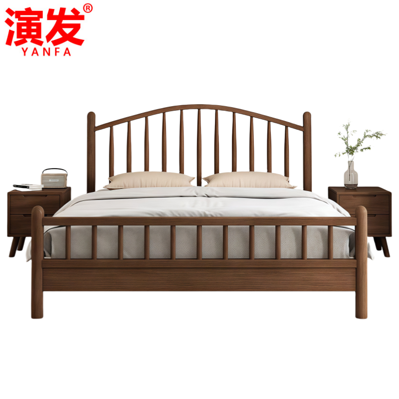 演发 木床+2床头柜 1.8m 套