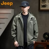JEEP吉普户外冲锋夹克男士春季2025新款宽松防风休闲工装外套春装